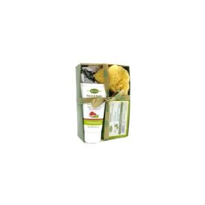 Gift box with traditional olive oil soap 100gr + hand & body cream 50ml + sponge